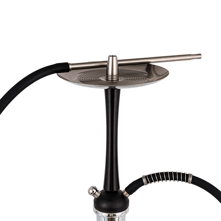 Silbernes, undurchsichtiges Gefäß aus Pom+Edelstahl+Aluminium, Zweiloch-Shisha, 56 cm