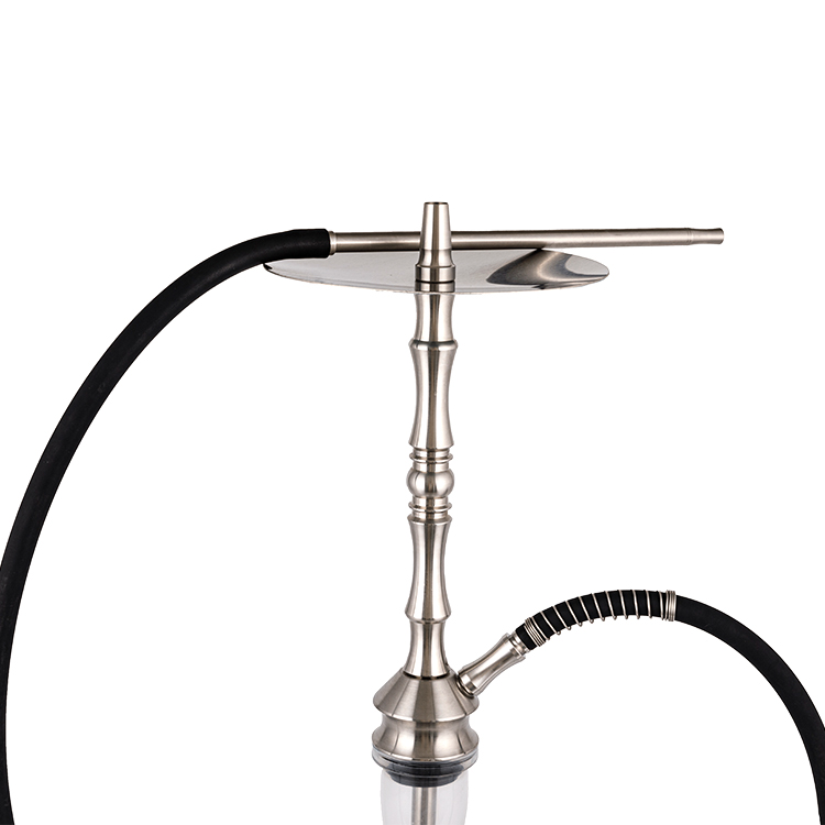 Transparentes Glas-Silber-Edelstahl-Metallrohr-1 Einloch-Shisha 68 cm