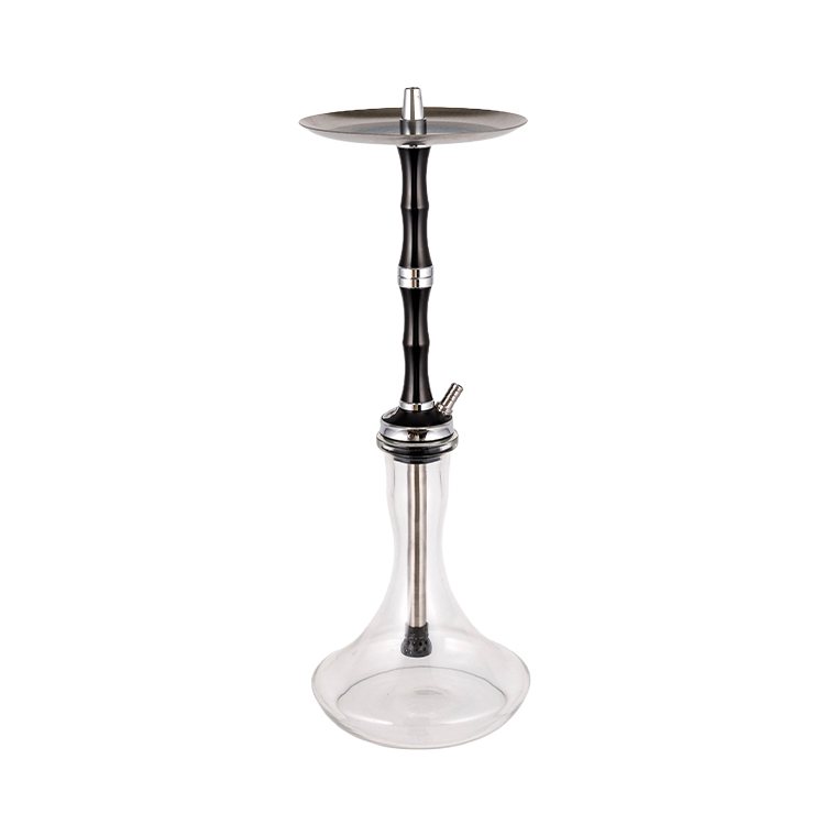 Klares Glas, Aluminium, Edelstahl, Einloch-Yahei-Shisha, 56 cm