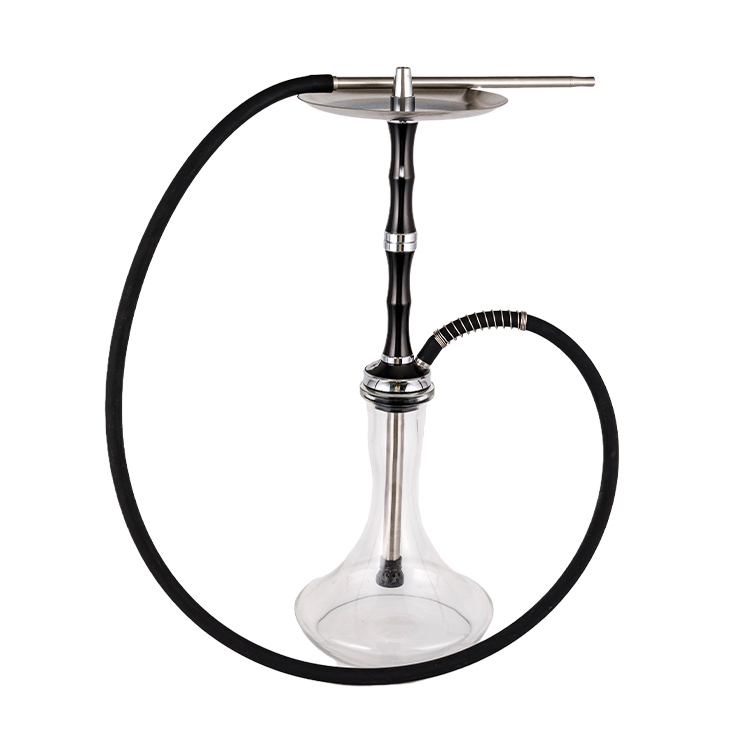 Klares Glas, Aluminium, Edelstahl, Einloch-Yahei-Shisha, 56 cm