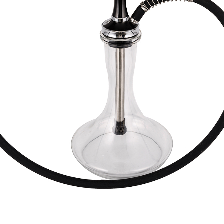 Klares Glas, Aluminium, Edelstahl, Einloch-Yahei-Shisha, 56 cm