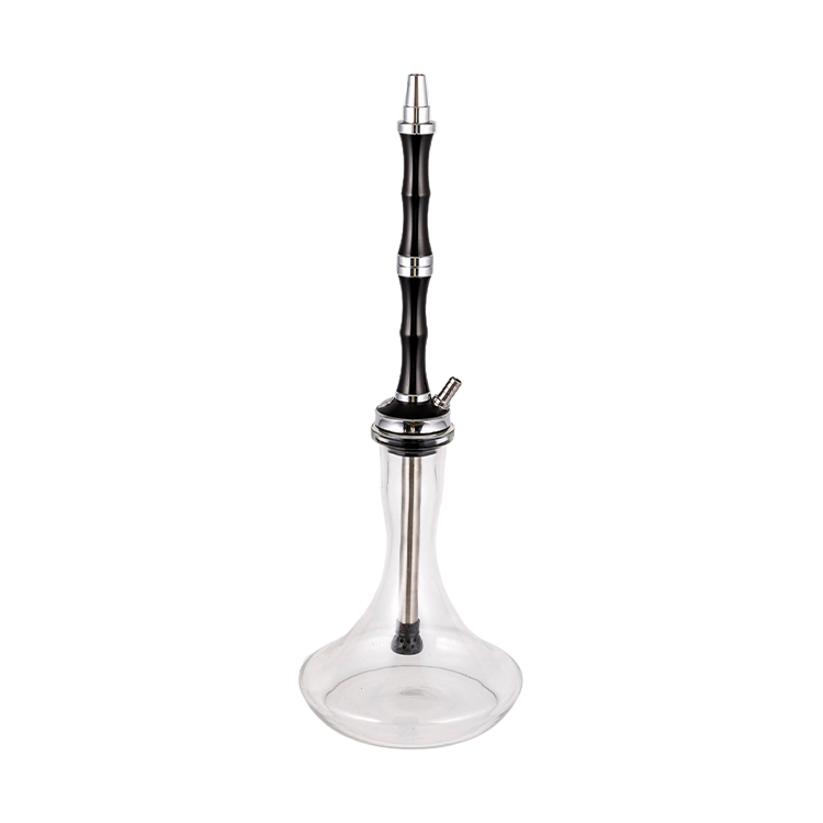 Klares Glas, Aluminium, Edelstahl, Einloch-Yahei-Shisha, 56 cm