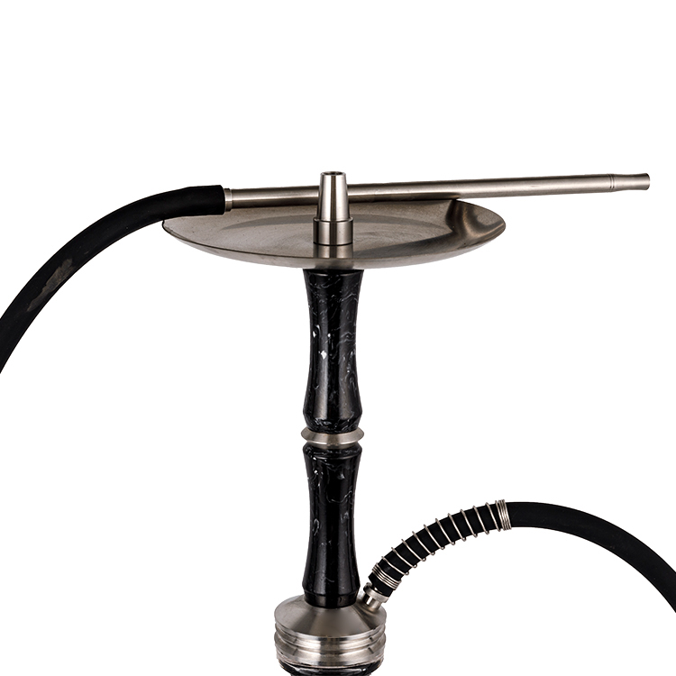 Gemusterte transparente Glasharz + Edelstahl-Einloch-Shisha 58 cm